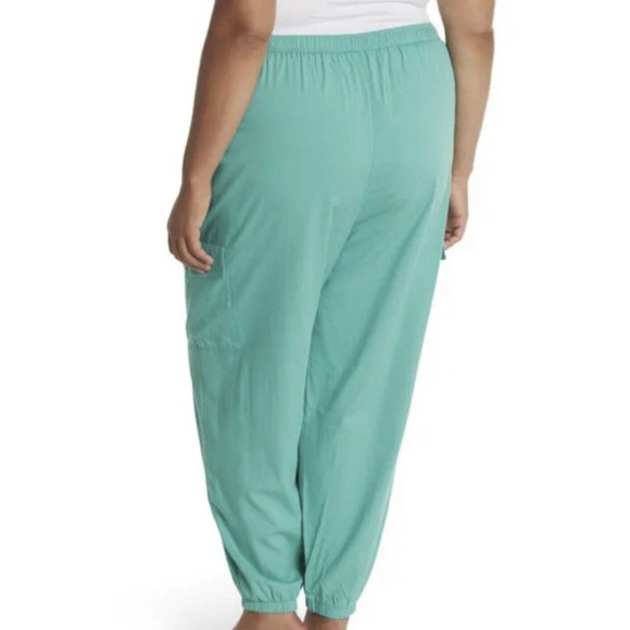 Abound NWT Womens Cargo Joggers Pants Green Marine Sz 4X Elastic Waist Pockets - Picture 2 of 7